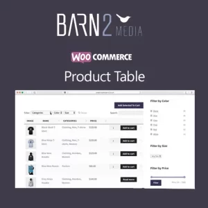 Barn2 Media WooCommerce Product Table
