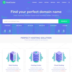 HostCluster WHMCS Server y Hosting WordPress Theme