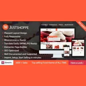 Justshoppe Elementor Cake Bakery WordPress Theme