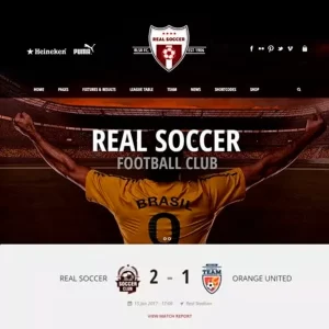 Real Soccer Sports Clubs Responsive WP Theme