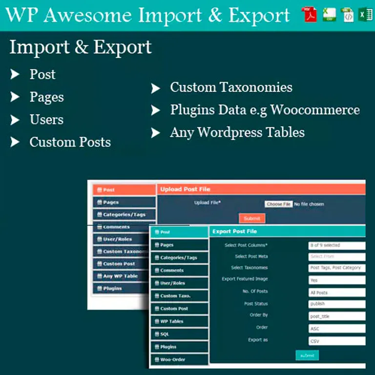 WordPress Awesome Import y Export Plugin 1 WordPress Awesome Import y Export Plugin