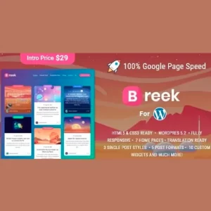 Breek Minimal Masonry Themes