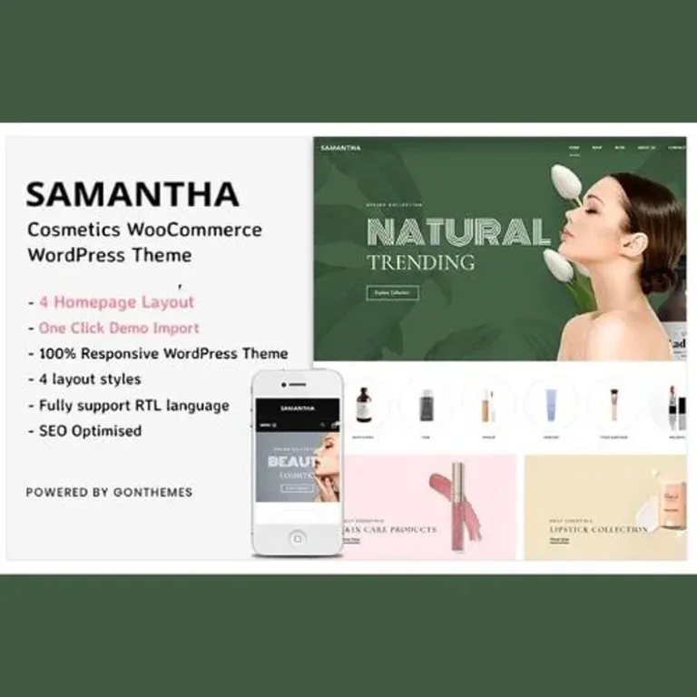 Samantha Cosmetics WooCommerce Theme 1 Samantha Cosmetics WooCommerce Theme