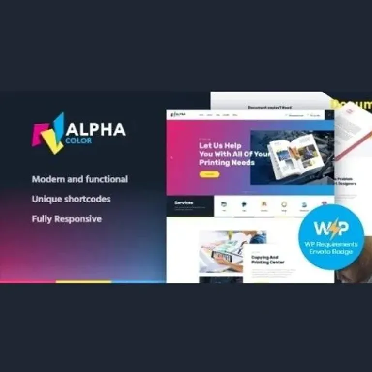 AlphaColor Type Design Agency and 3D Printing Services Theme