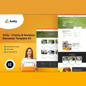 Anity Charity and Donation Elementor Template Kit