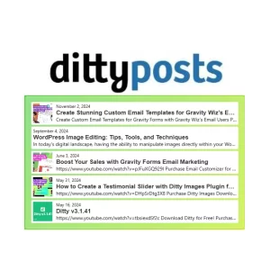 Ditty Posts Add WordPress Posts to your Ditty