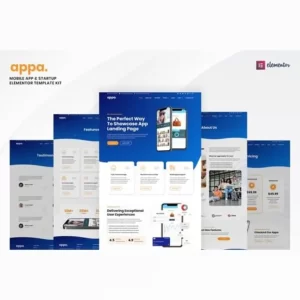 Appa Mobile App and Startup Elementor Template Kit