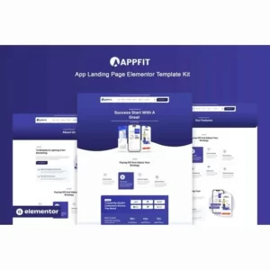 Appfit App Landing Page Elementor Pro Template Kit