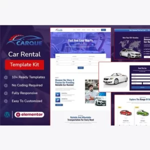 CarQue Car Rental and Auto Services Elementor Template Kit