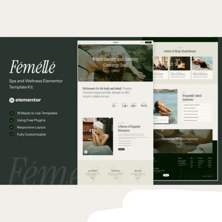 Femelle Spa and Wellness Elementor Template Kit 1 Femelle Spa and Wellness Elementor Template Kit