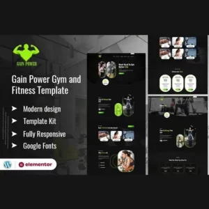 GAIN POWER Gym and Fitness Elementor Template Kit