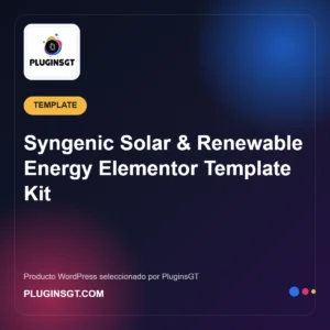 Syngenic Solar & Renewable Energy Elementor Template Kit